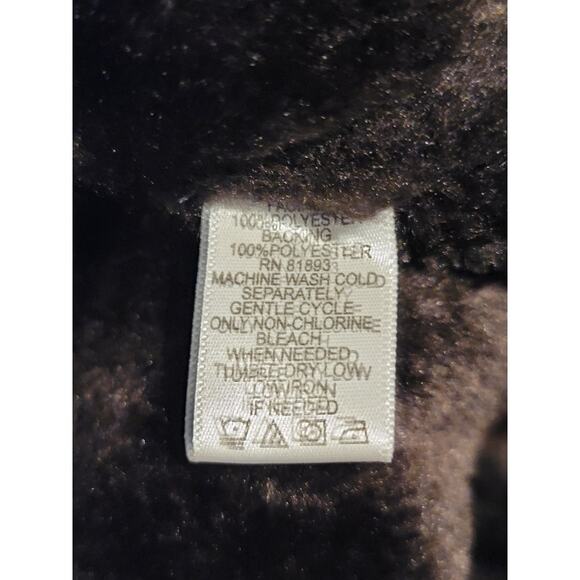 Denim & Co Vest Jacket Women's XL Faux Suede-Fur Trim Pockets Winter Layer Brown - Picture 13 of 13